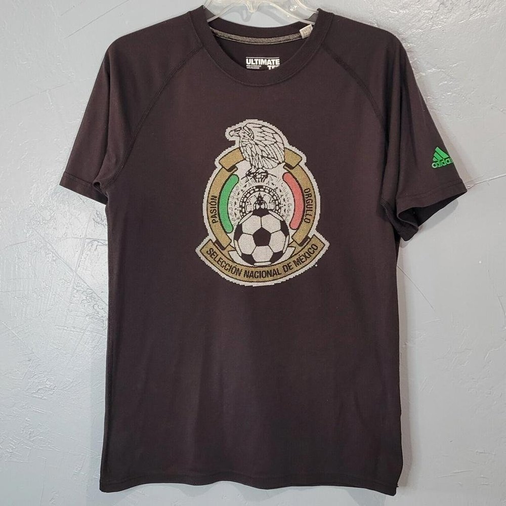 Adidas Mexico National Soccer Team Black Ultimate Tee Shirt - Men's Medium (M)